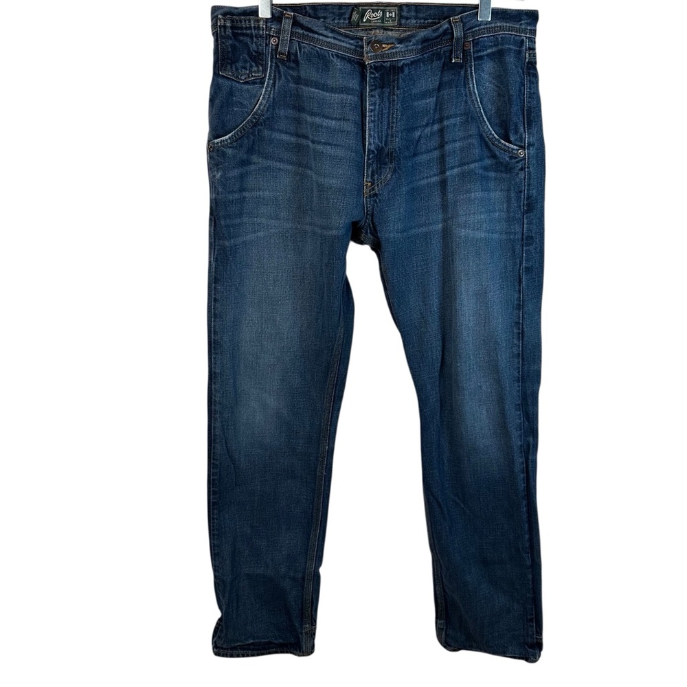 Roots Jeans Blue Denim Straight Leg Back Flap Pocket Classic Casual Everyday Men
